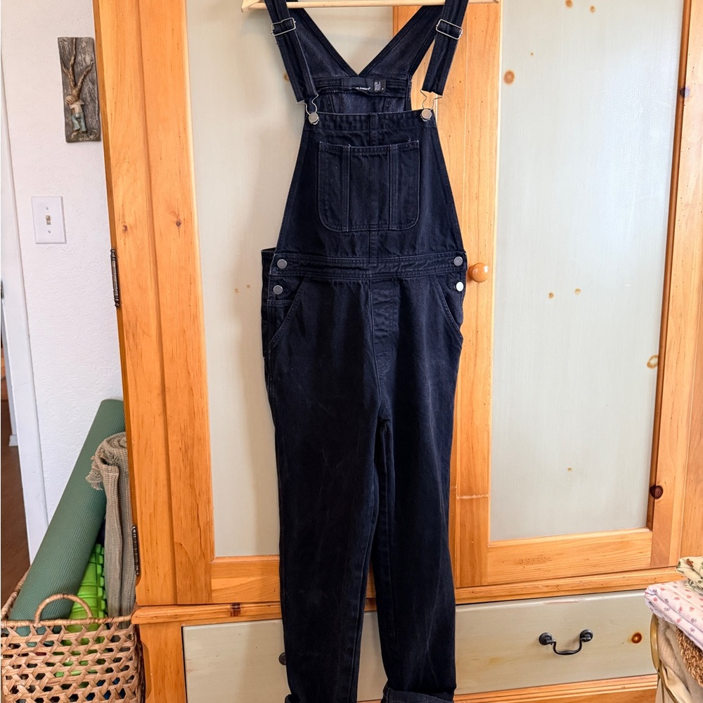 American Apparel black denim overalls